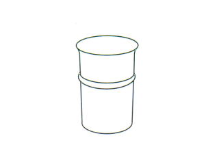 Caneca para Banho-maria em aço inox, cilíndrica