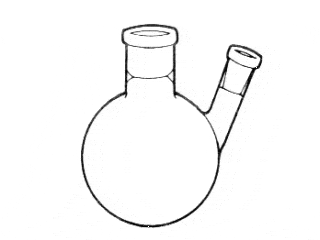 Balão para destilação com 2 bocas em ângulo