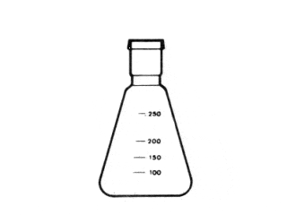 Erlenmeyer graduado, junta esmerilhada intercambiável