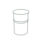 Caneca para Banho-maria em aço inox, cilíndrica