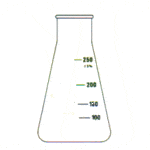 Erlenmeyer graduado boca larga