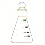 Erlenmeyer graduado com rolha de vidro