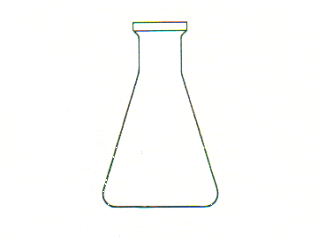 Erlenmeyer em quartzo, sem graduação