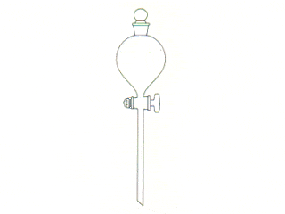 Funil de separação, tipo bola, torneira de PTFE
