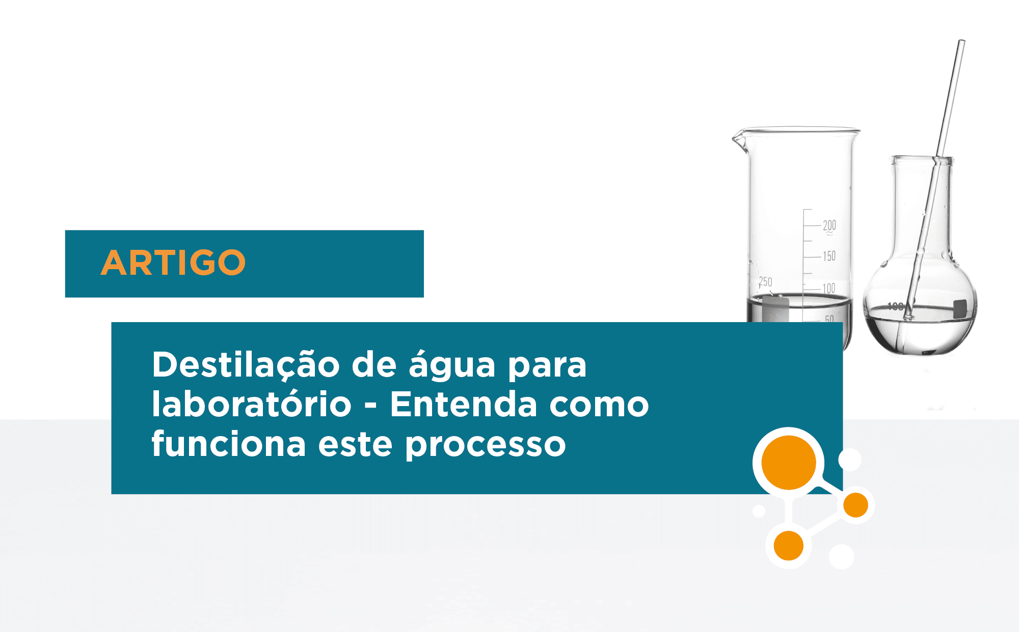 Destilação de água para laboratório