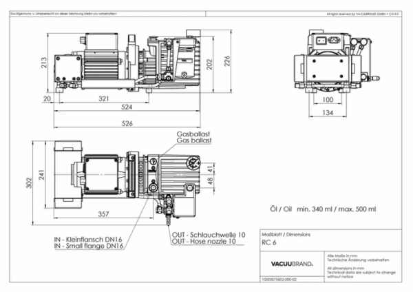 Bomba de Vácuo RC 6 Chemistry HYBRID pump - Imagem 4